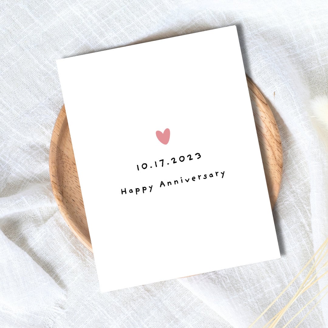 Personalized Anniversary Date Card - sweet and thoughtful anniversary card by Northern Wind Creative
