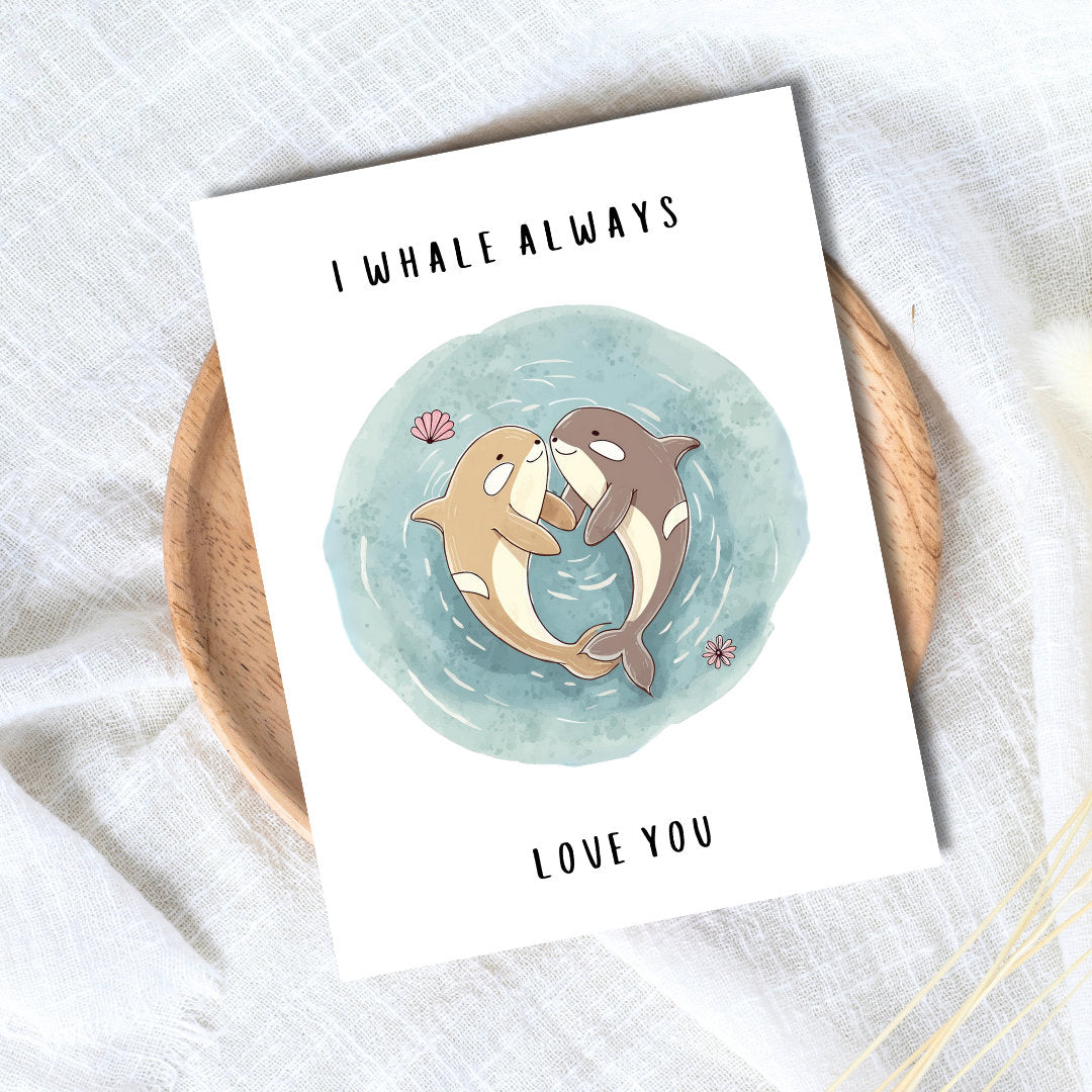 I Whale Always Love You Birthday Anniversary Card Valentine’s Day Birthday Husband Wife Boyfriend Girlfriend Partner