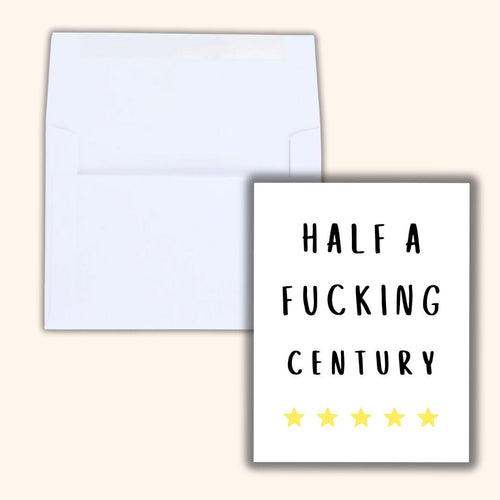 50th birthday card, Fiftieth birthday card, milestone birthday card, 50th birthday gift, gift for men, half a hundred, rude birthday card