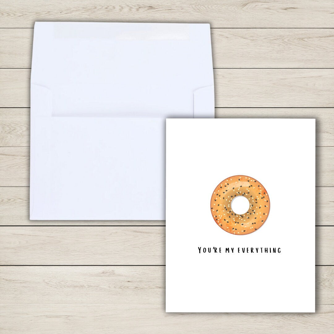 You're My Everything Birthday Card | Everything Bagel Card Funny Birthday Card Birthday Gift for Wife Husband | Valentines Card For Her Him