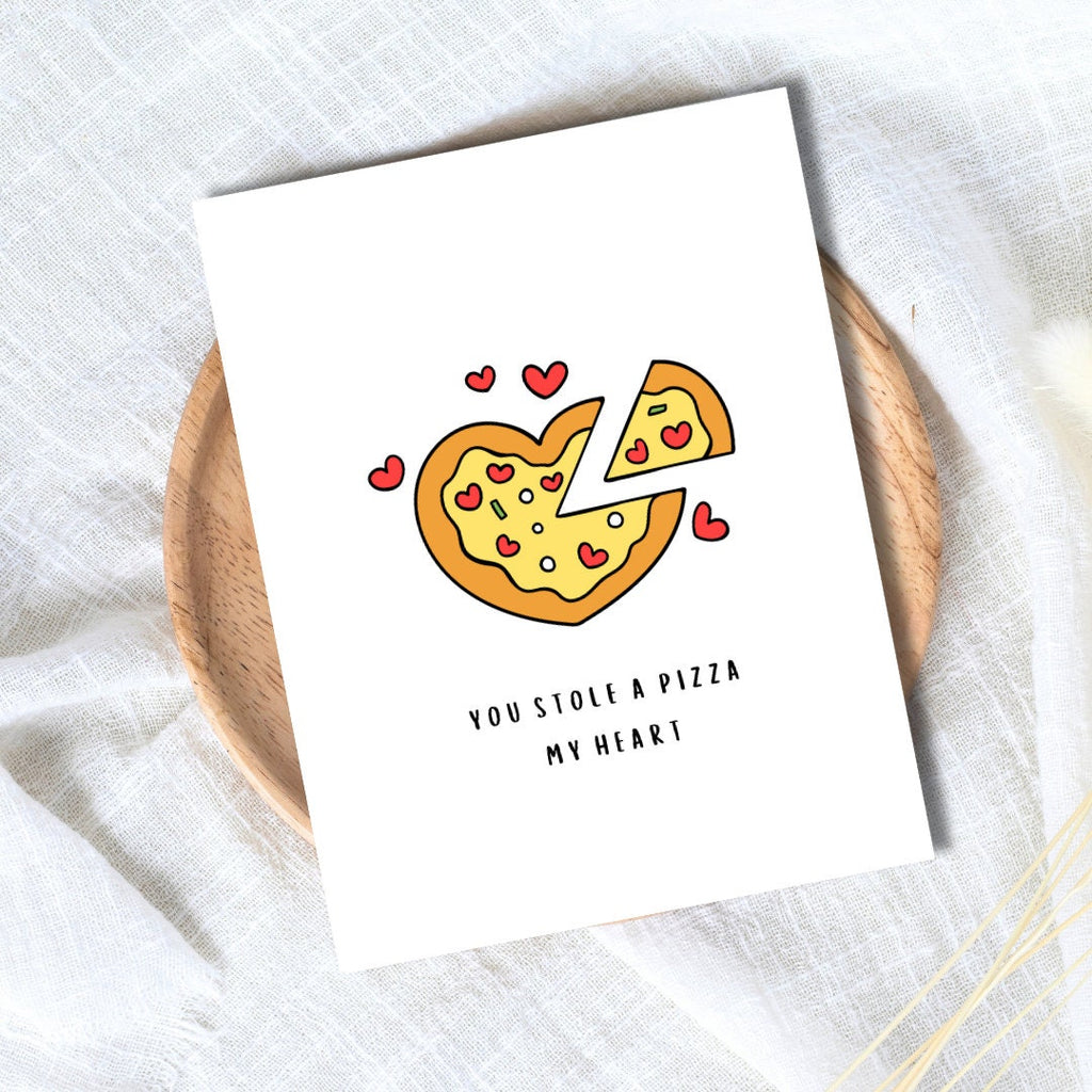 You Stole A Pizza My Heart Anniversary Card In Love Birthday Card Heartfelt Wedding/Dating Anniversary For Husband Wife Boyfriend Girlfriend