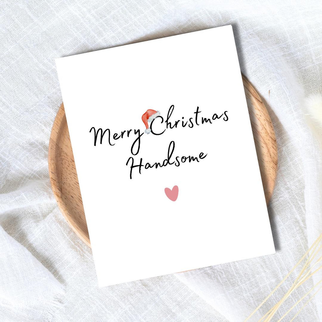 Merry Christmas Handsome Love You Christmas Card, Boyfriend christmas card, Christmas card for Husband For Him, personalised Christmas Gift