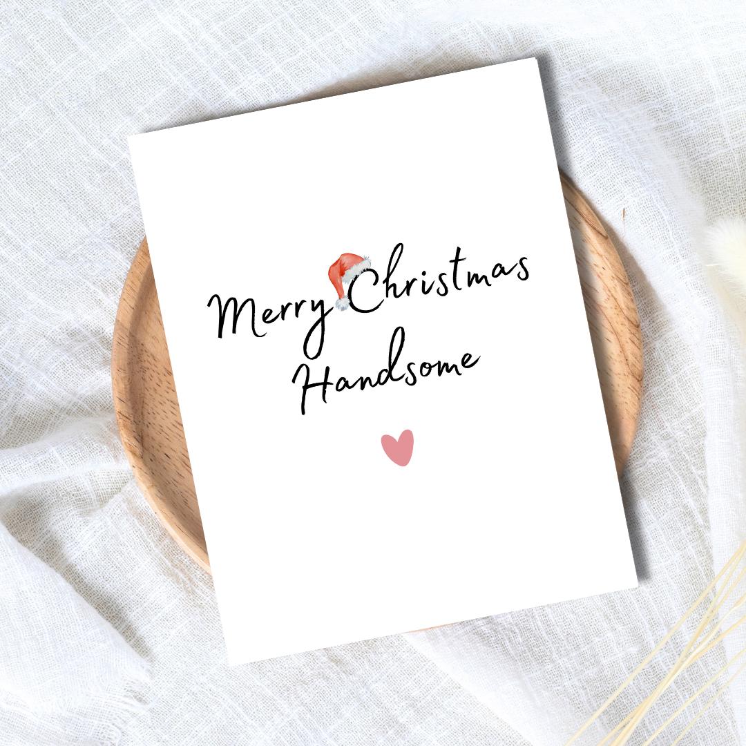 Merry Christmas Handsome Love You Christmas Card, Boyfriend christmas card, Christmas card for Husband For Him, personalised Christmas Gift
