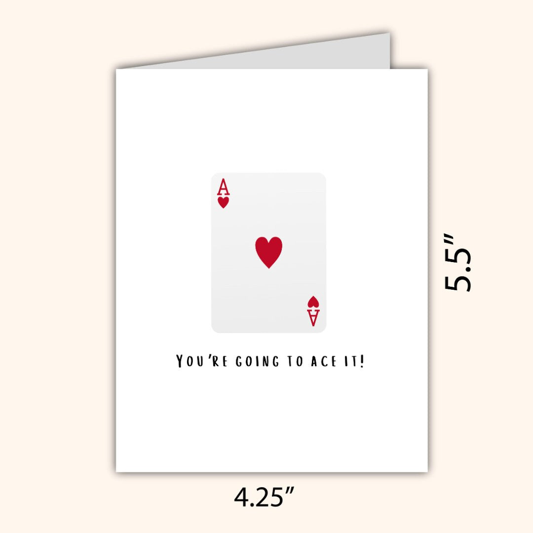 You're Going To Ace It Card New Job Good Luck Work Friend, Congratulations Card, Graduation, Well Done, New Job, Promotion Personalized Card