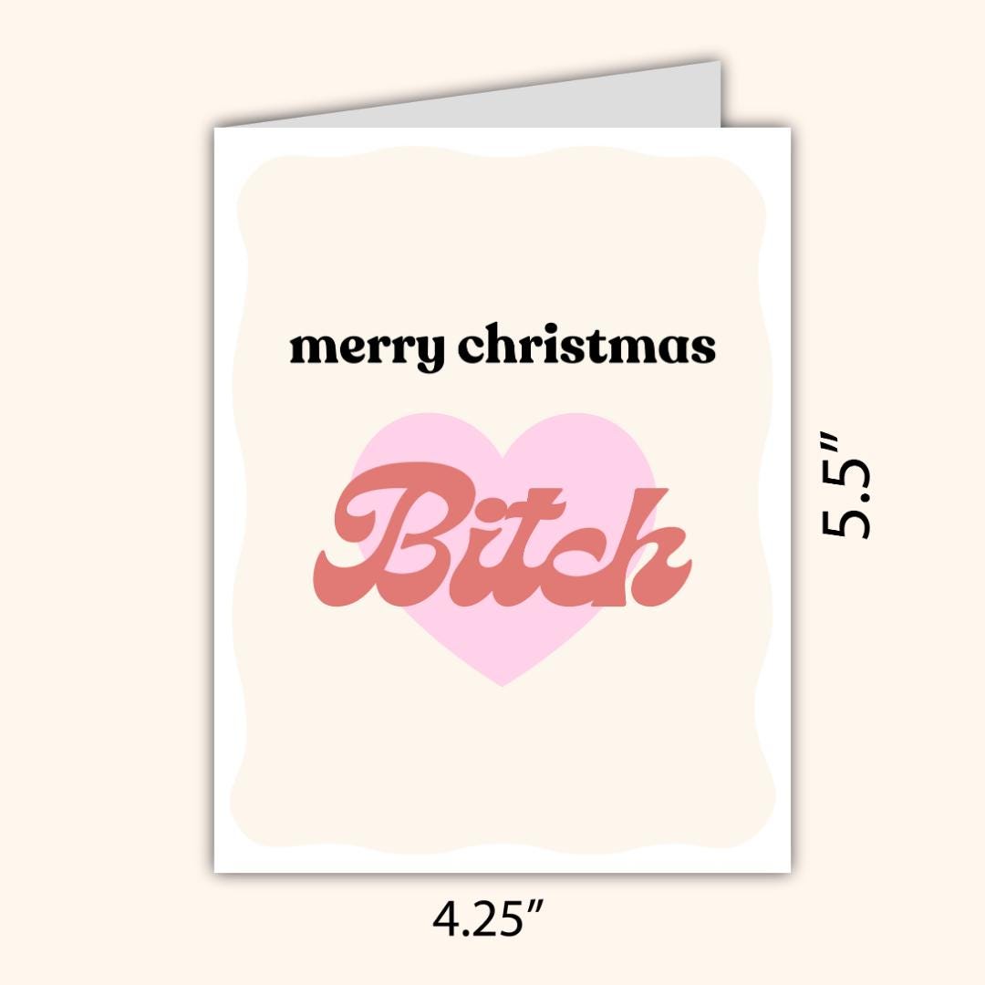 Merry Christmas B*tch, Bestie Christmas Card, Christmas Card For Best Friend, Friendship Card, Girl Bestie, gift box for friend Christmas