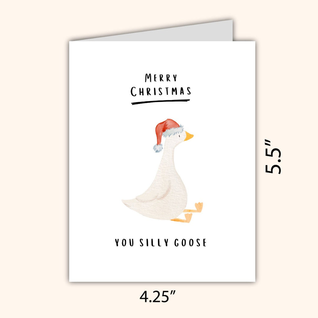 Merry Christmas Silly Goose Card | Funny Card | Christmas Card For Husband Wife Boyfriend Girlfriend Mom Dad | Christmas Gifted For Him/Her