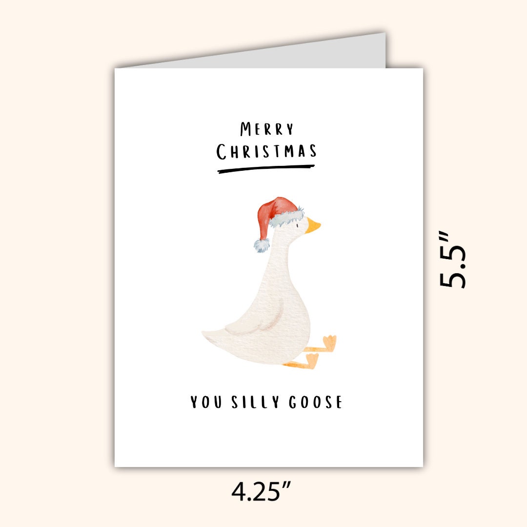 Merry Christmas Silly Goose Card | Funny Card | Christmas Card For Husband Wife Boyfriend Girlfriend Mom Dad | Christmas Gifted For Him/Her
