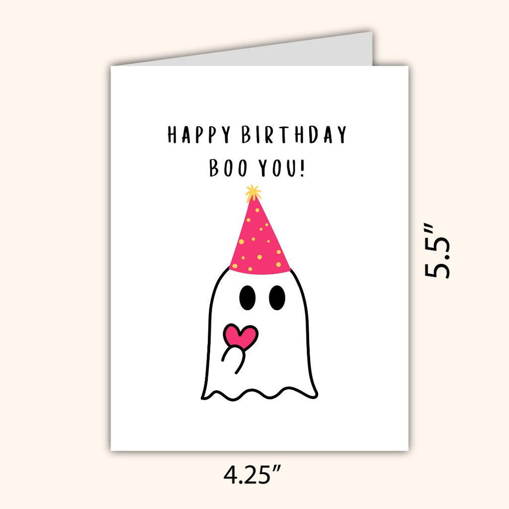 Happy Birthday Boo You | Spooky Love Halloween Card Birthday Card For Husband Wife Boyfriend Girlfriend Couples Partner Funny Birthday Card