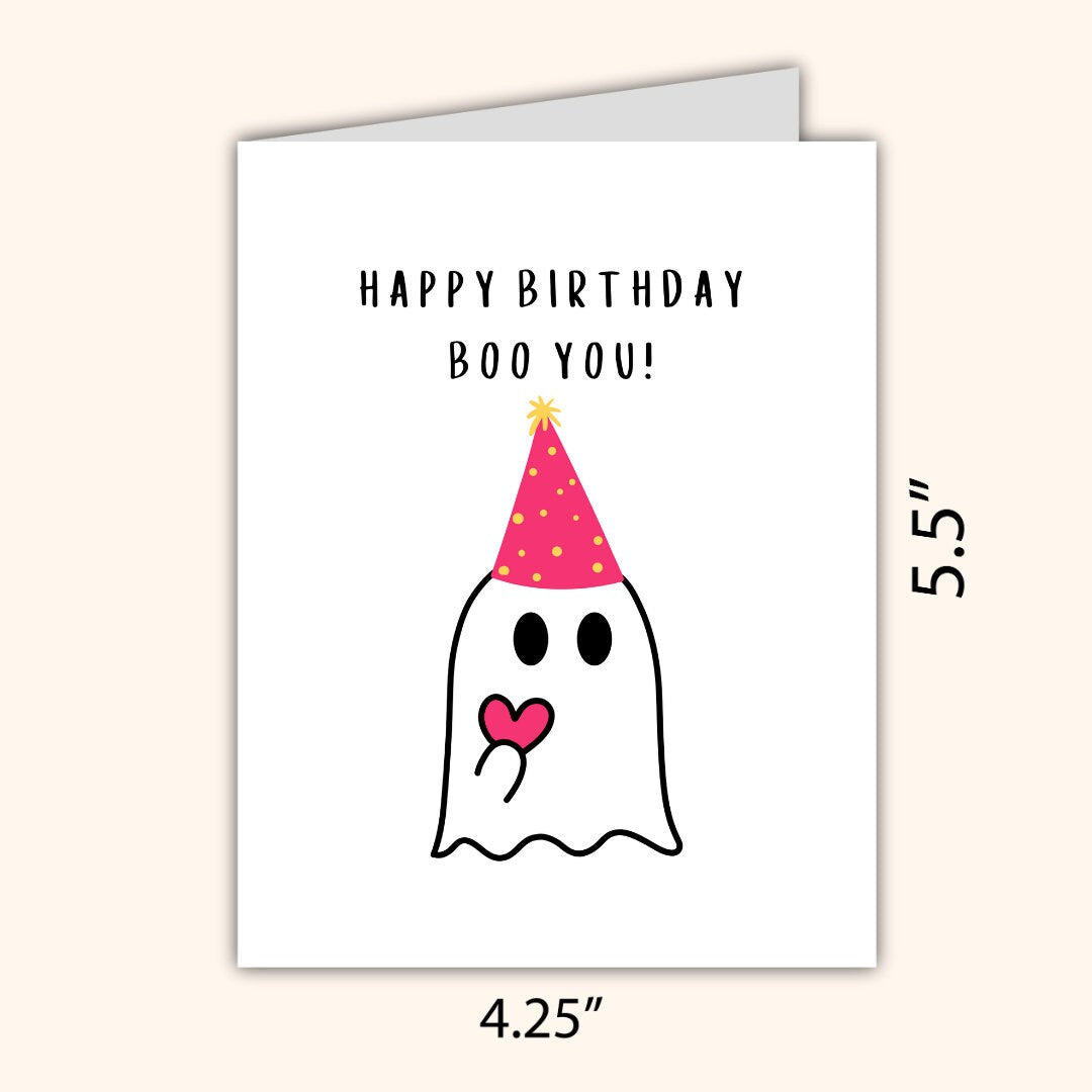 Happy Birthday Boo You | Spooky Love Halloween Card Birthday Card For Husband Wife Boyfriend Girlfriend Couples Partner Funny Birthday Card