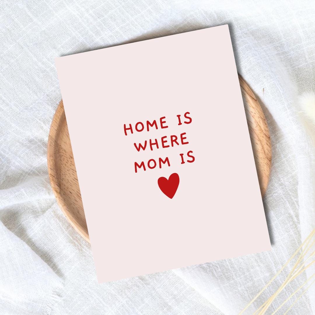 Home Is Where Mom Is Card Mothers Day Card, new mother card Mothers Day, Mum Mothers Day Cards For Her, Mothers Day Card For Grandma, Nana