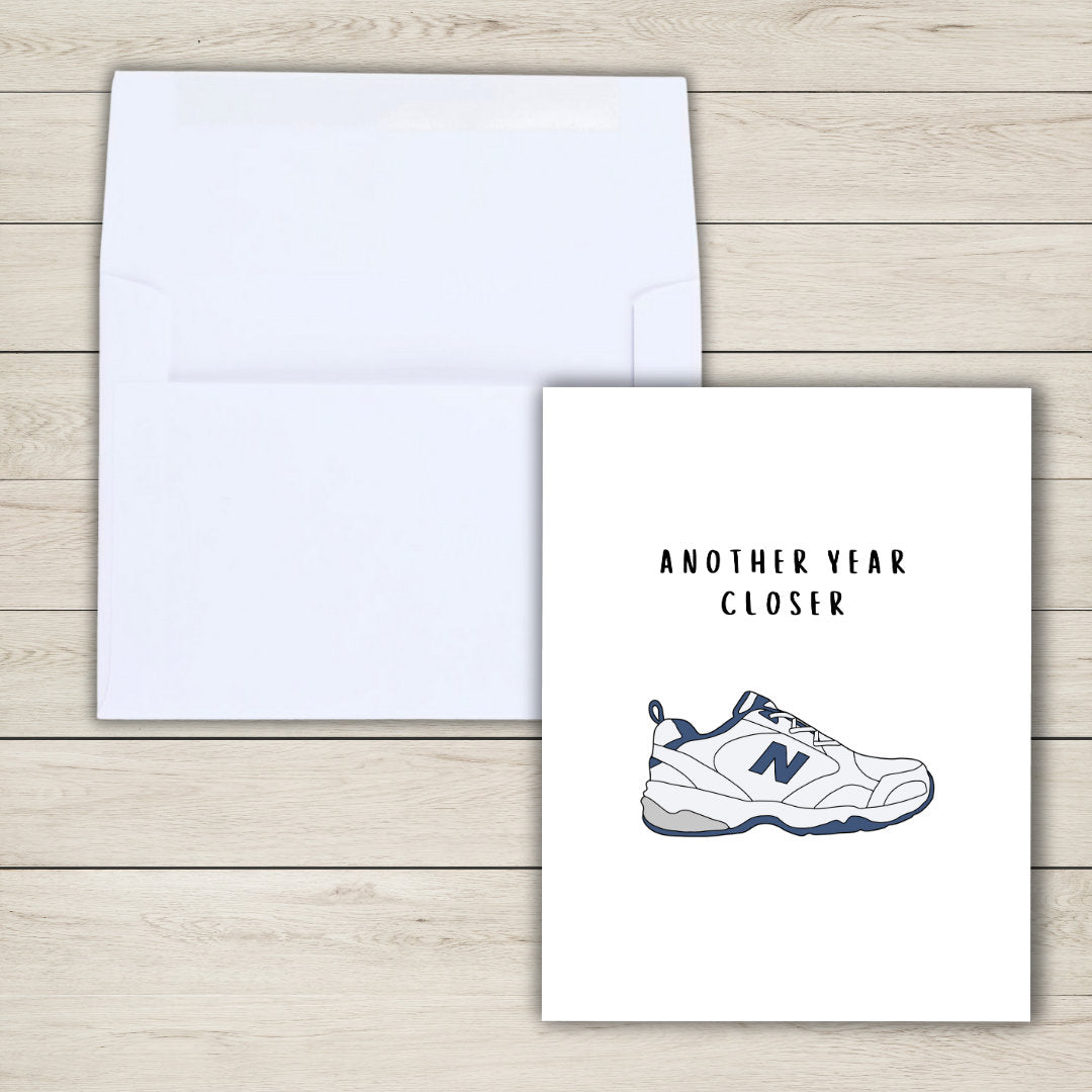 Funny Old Man Shoes Birthday Card | Another Year Closer Greeting Card | Birthday Gift for Dad or Boyfriend | Birthday Card | Funny Card