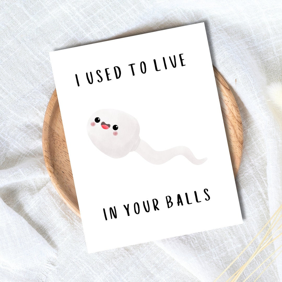 I Used To Live In Your Balls Happy Father's Day From Your Fastest Swimmer For Dad Grandad Husband Birthday Cute Daddy Grandpa Grandfather