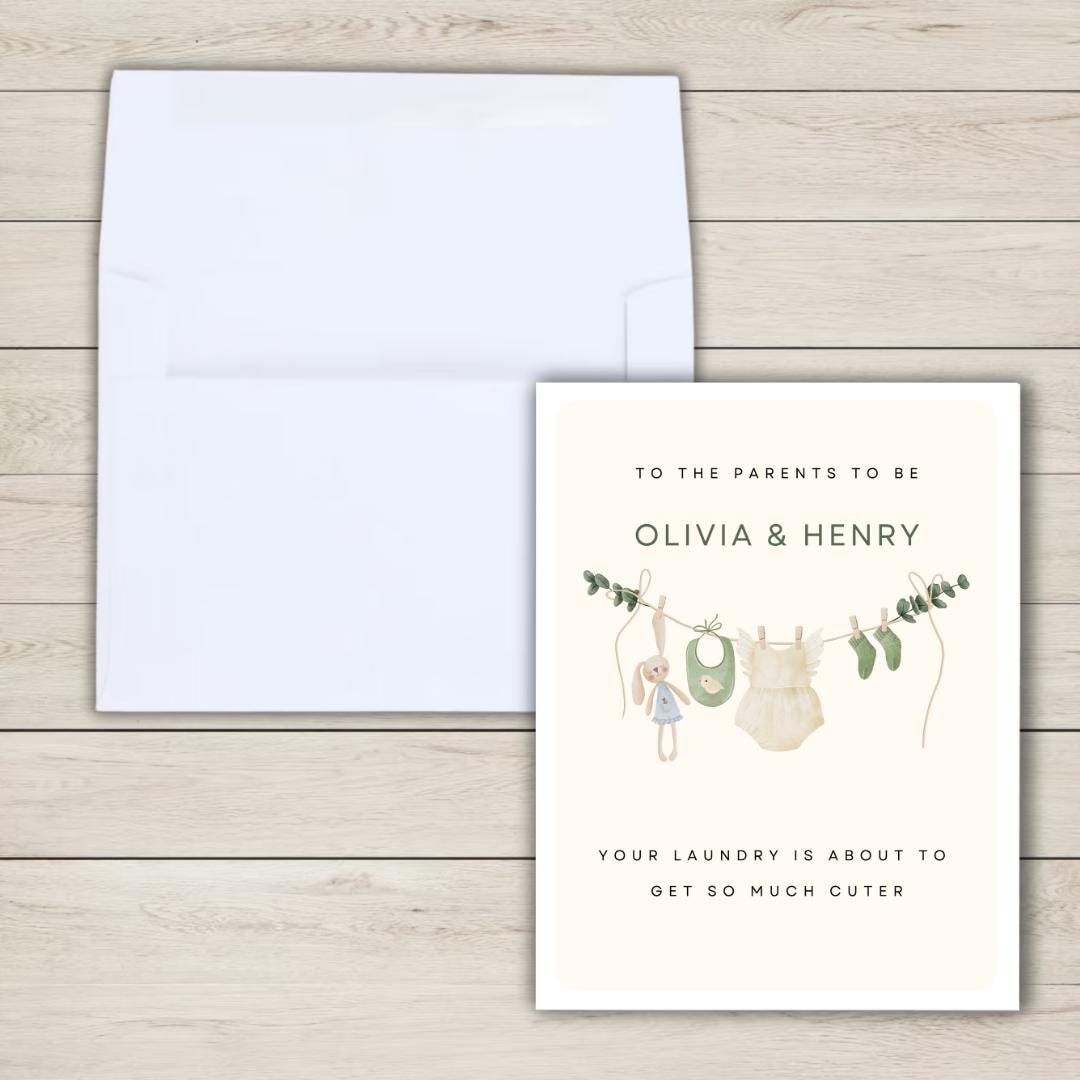 Personalized Baby Shower Card, A New Baby Card, Pregnant, Congratulations, Baby Shower Gift Daughter Niece Granddaughter Goddaughter Child