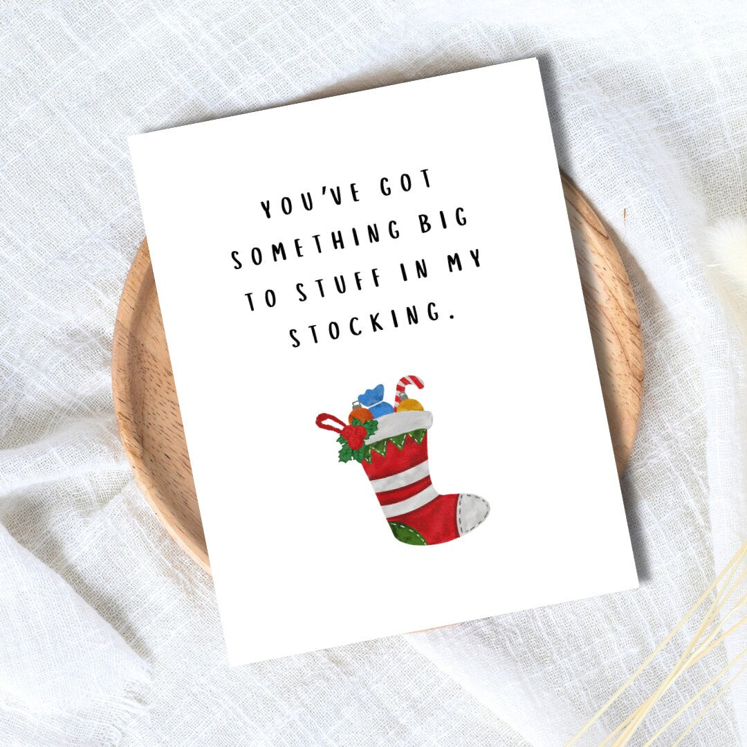 Stuff Me Funny Sexy Christmas Card, Boyfriend christmas card, Girlfriend, Christmas card for Wife, Husband, personalised Christmas Gift