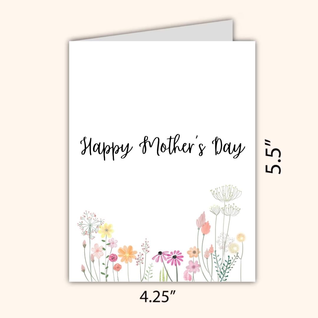 Mother's Day Flowers Card, Happy Mothers Day Card, Card For Mothers Day, Mum Mothers Day Cards For Her, Mothers Day Card For Grandma, Nana