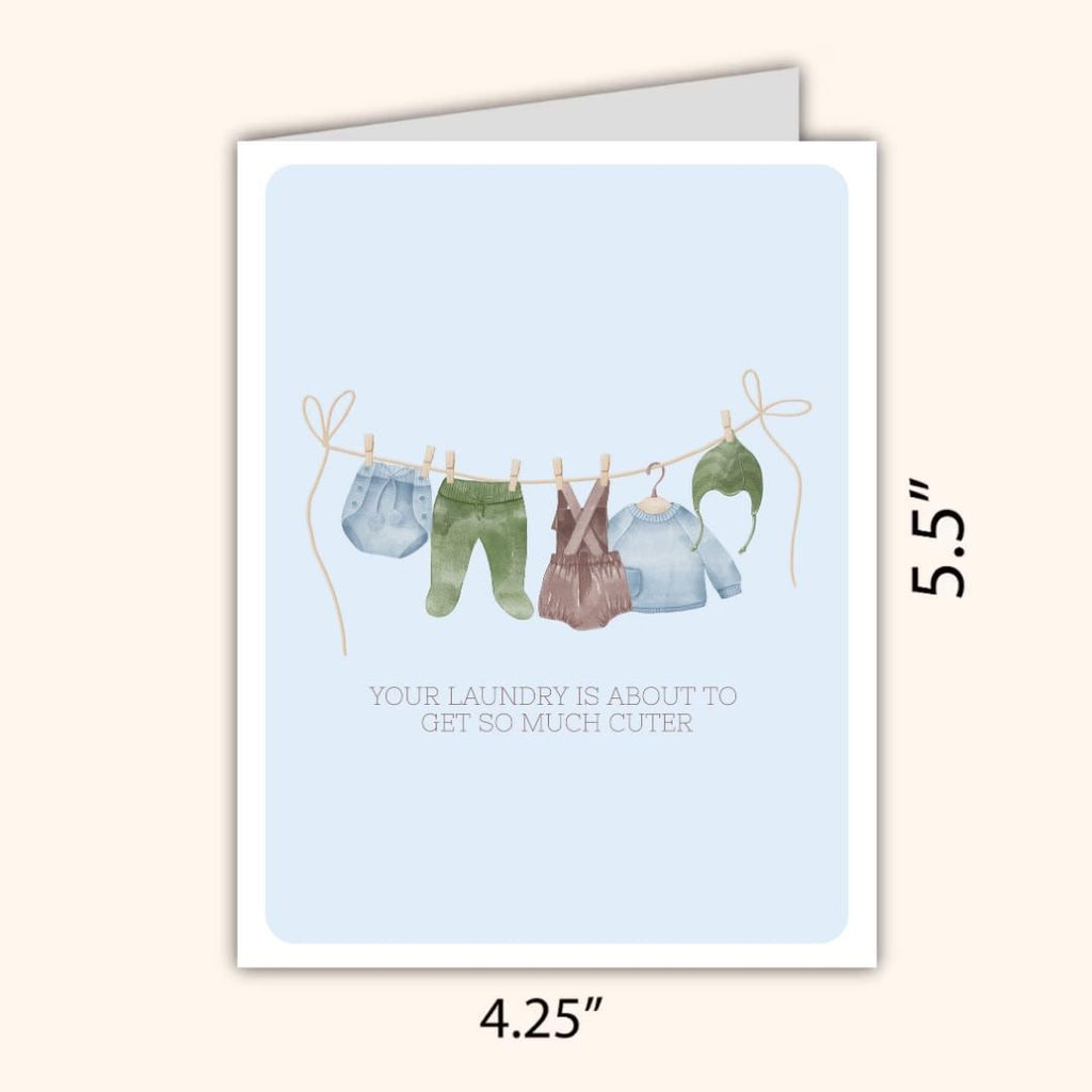 Your Laundry Is About To Get Cuter Baby Shower Card, A New Baby Card, Bestie Pregnant, Congratulations,  Daughter Niece Granddaughter Child