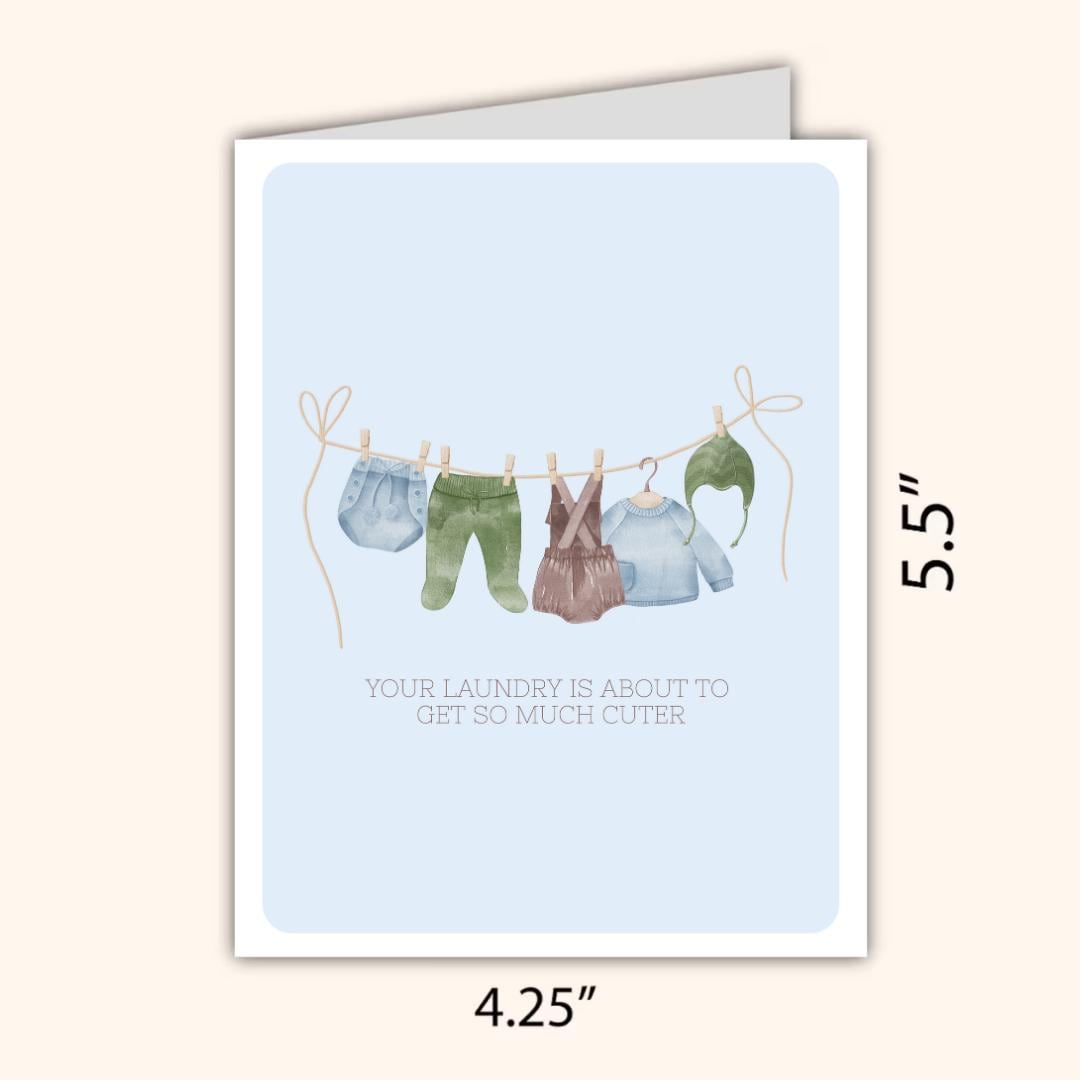 Your Laundry Is About To Get Cuter Baby Shower Card, A New Baby Card, Bestie Pregnant, Congratulations,  Daughter Niece Granddaughter Child