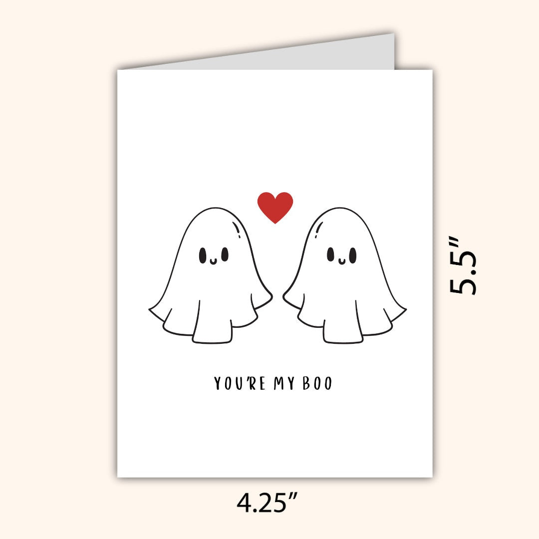 You're My Boo | Spooky Love Halloween Card Birthday Card For Husband Wife Boyfriend Girlfriend Couples Partner Funny Birthday Card