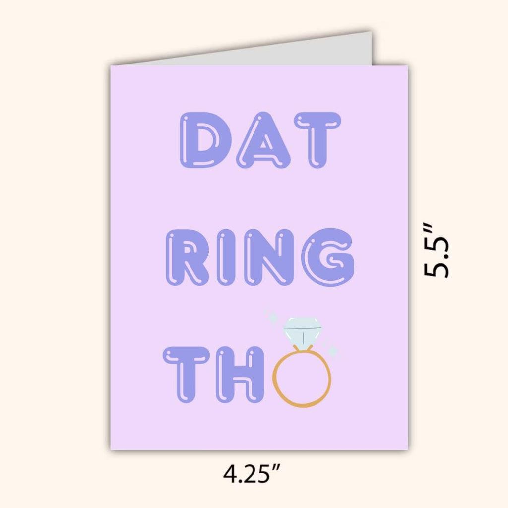 Dat Ring Tho Congrats Engagement Card For Newly Married or Engaged Couple, Wedding Card For Her, Engagement Card For Sister, Cousin