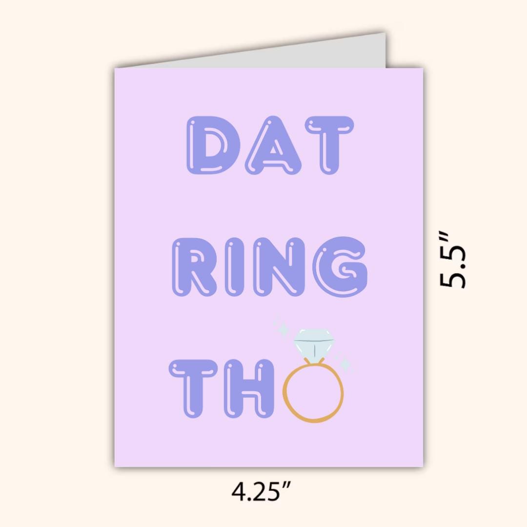 Dat Ring Tho Congrats Engagement Card For Newly Married or Engaged Couple, Wedding Card For Her, Engagement Card For Sister, Cousin