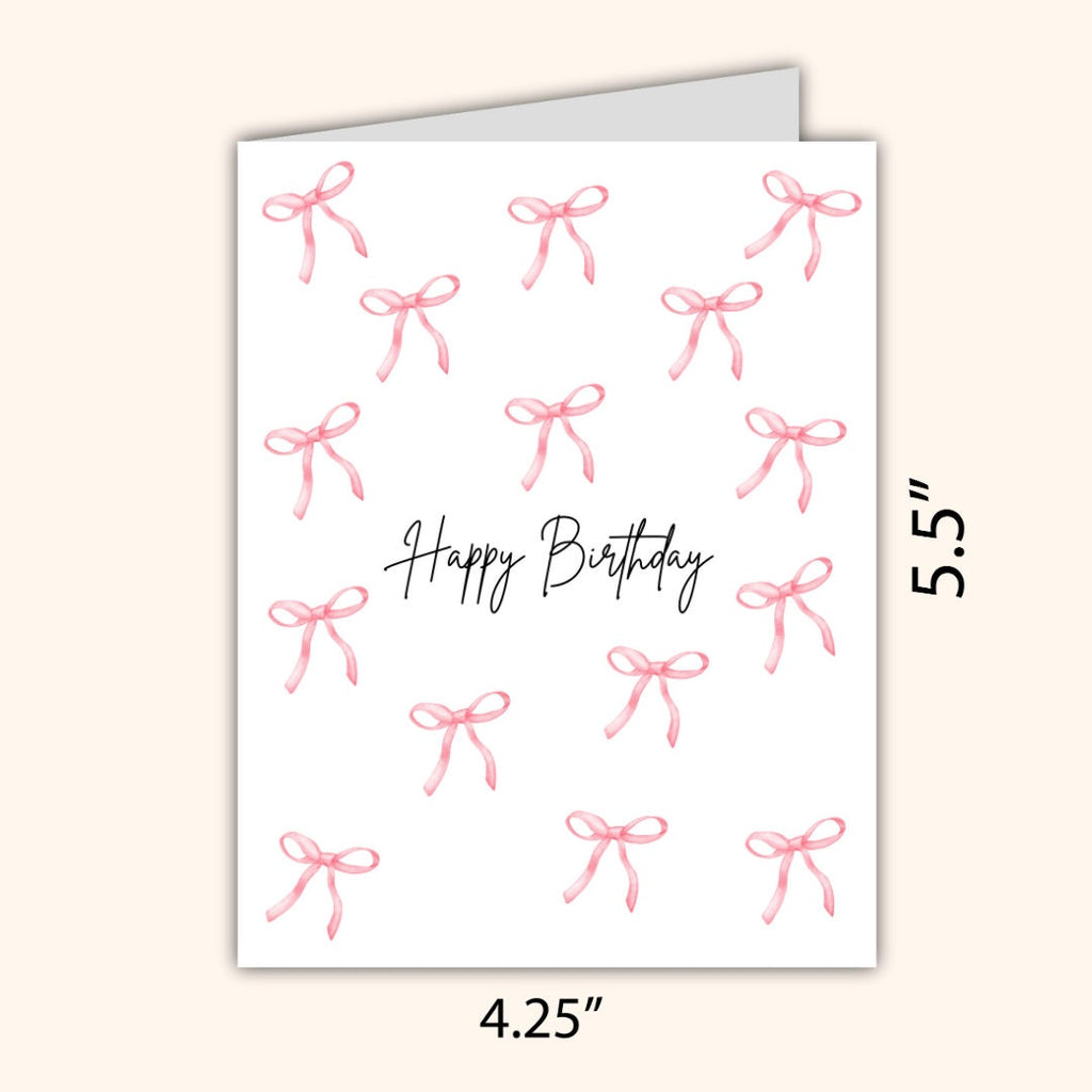 Happy Birthday Bow Card | Pink Bow Coquette Bestie Card | Funny Birthday Card | Birthday Gift for Wife Husband | Valentines Card For Her Him