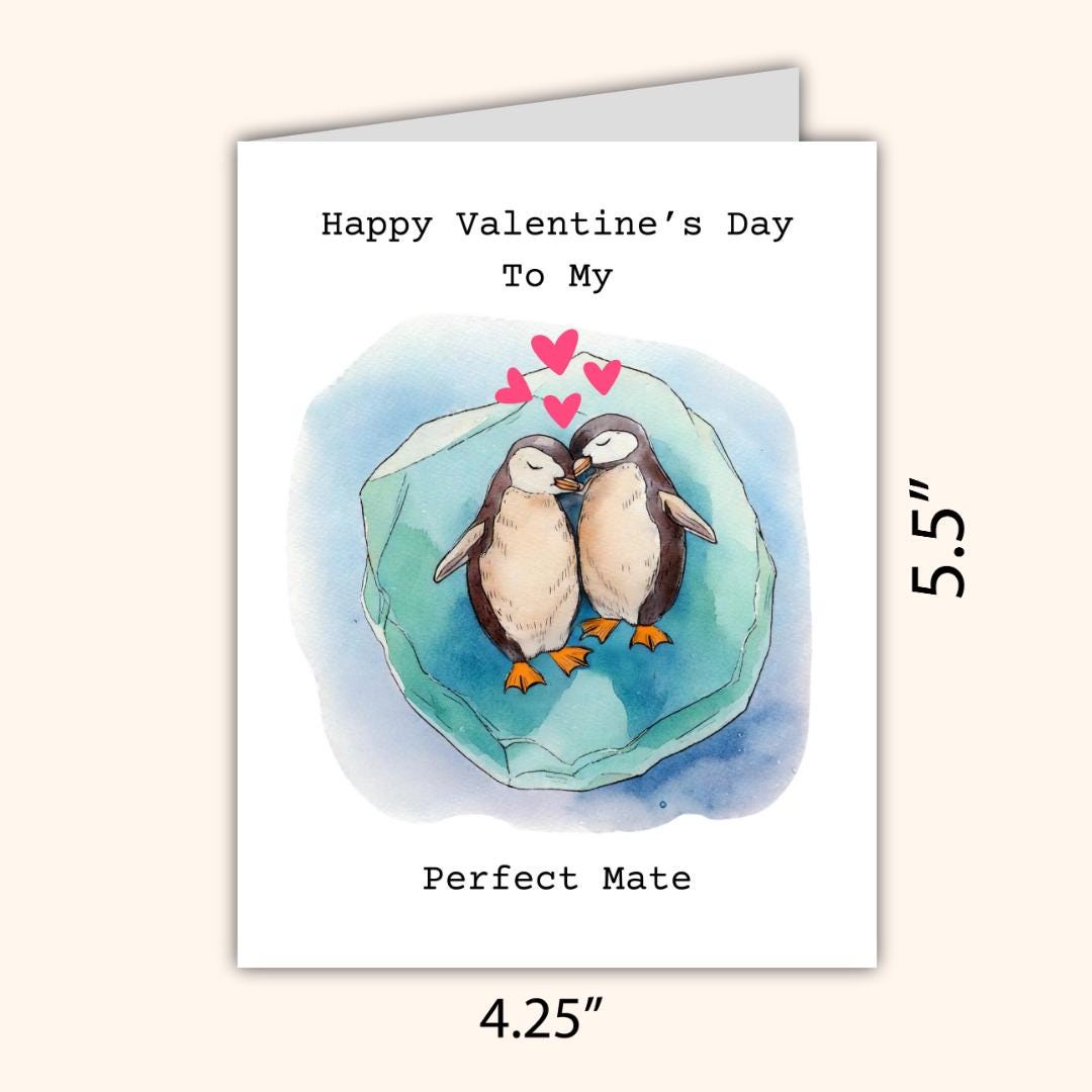 Happy Valentine's Day To My Perfect Mate Card | In Love Card | Valentine's Card for Her Him Wife Husband Boyfriend Fiance | Valentines Gift