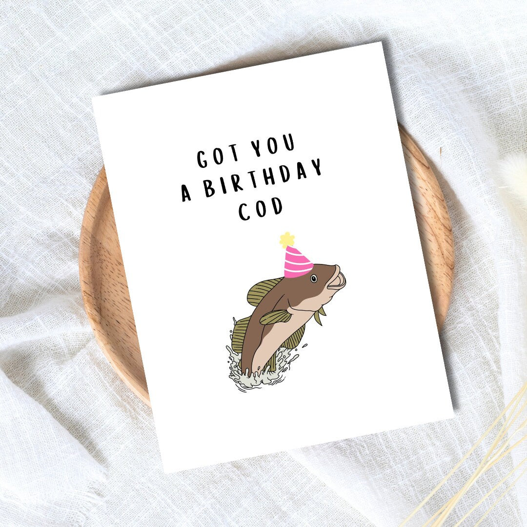 Funny Birthday Cod Birthday Card | Card For Him | Funny Rude Birthday Card | Birthday Gift for Dad or Boyfriend | Birthday Card | Funny Card