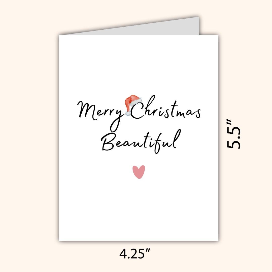 Merry Christmas Beautiful Love You Christmas Card, Girlfriend christmas card, Christmas card for Wife For Her, personalised Christmas Gift