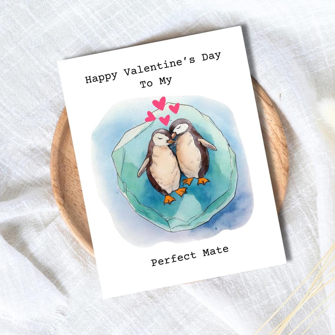 Happy Valentine's Day to My Perfect Mate Card - sweet and thoughtful Valentine’s Day card by Northern Wind Creative
