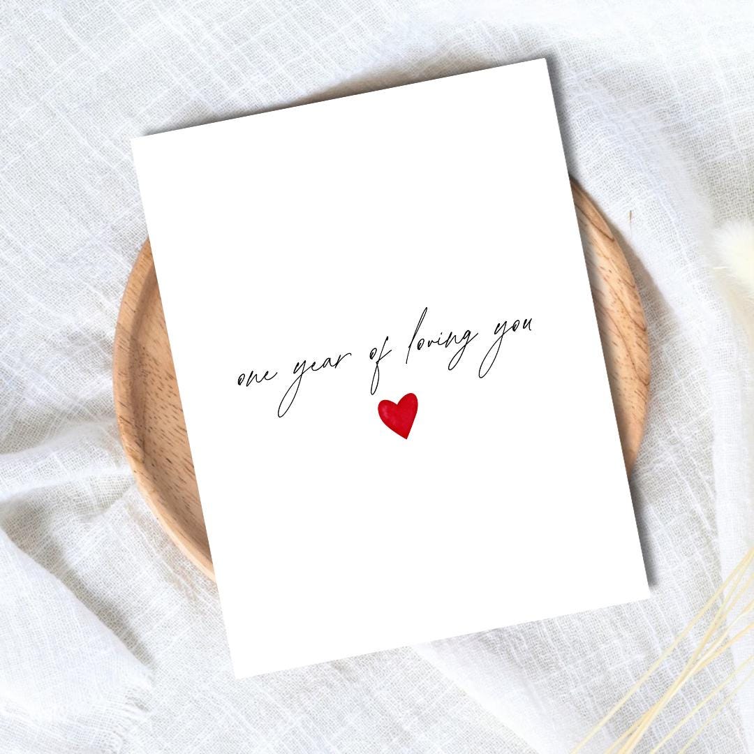 One Year Wedding Anniversary Card | 1 Year Anniversary Card | Anniversary gift for Wife | one year anniversary card husband
