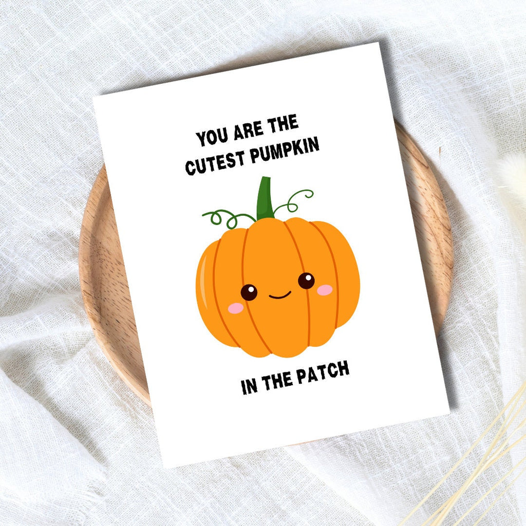 The Cutest Pumpkin | Spooky Love Halloween Card Birthday Card For Husband Wife Boyfriend Girlfriend Couples Partner Funny Birthday Card