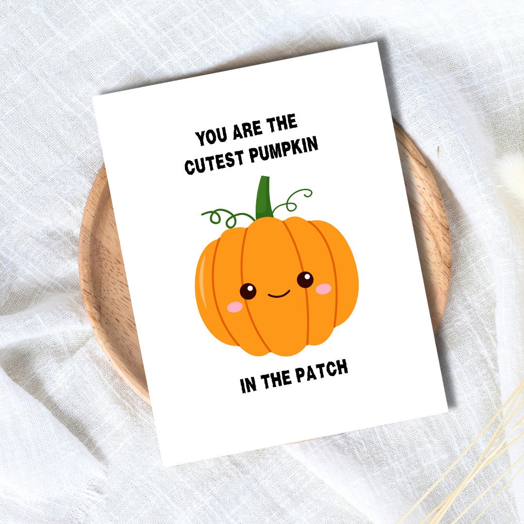 The Cutest Pumpkin | Spooky Love Halloween Card Birthday Card For Husband Wife Boyfriend Girlfriend Couples Partner Funny Birthday Card