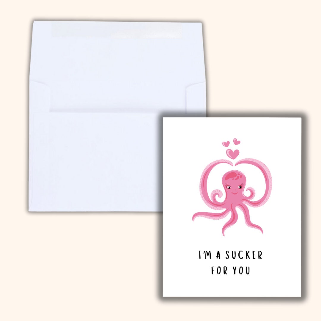 I'm A Sucker For You Love Card Funny Anniversary Birthday Card Heartfelt Wedding/Dating Anniversary Husband Wife Boyfriend Girlfriend Him