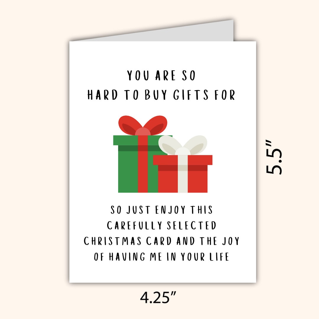 Hard to Buy Gifts For Card | Funny Card | Christmas Card For Husband Wife Boyfriend Girlfriend Mom Dad Friend | Christmas Gifted For Him/Her