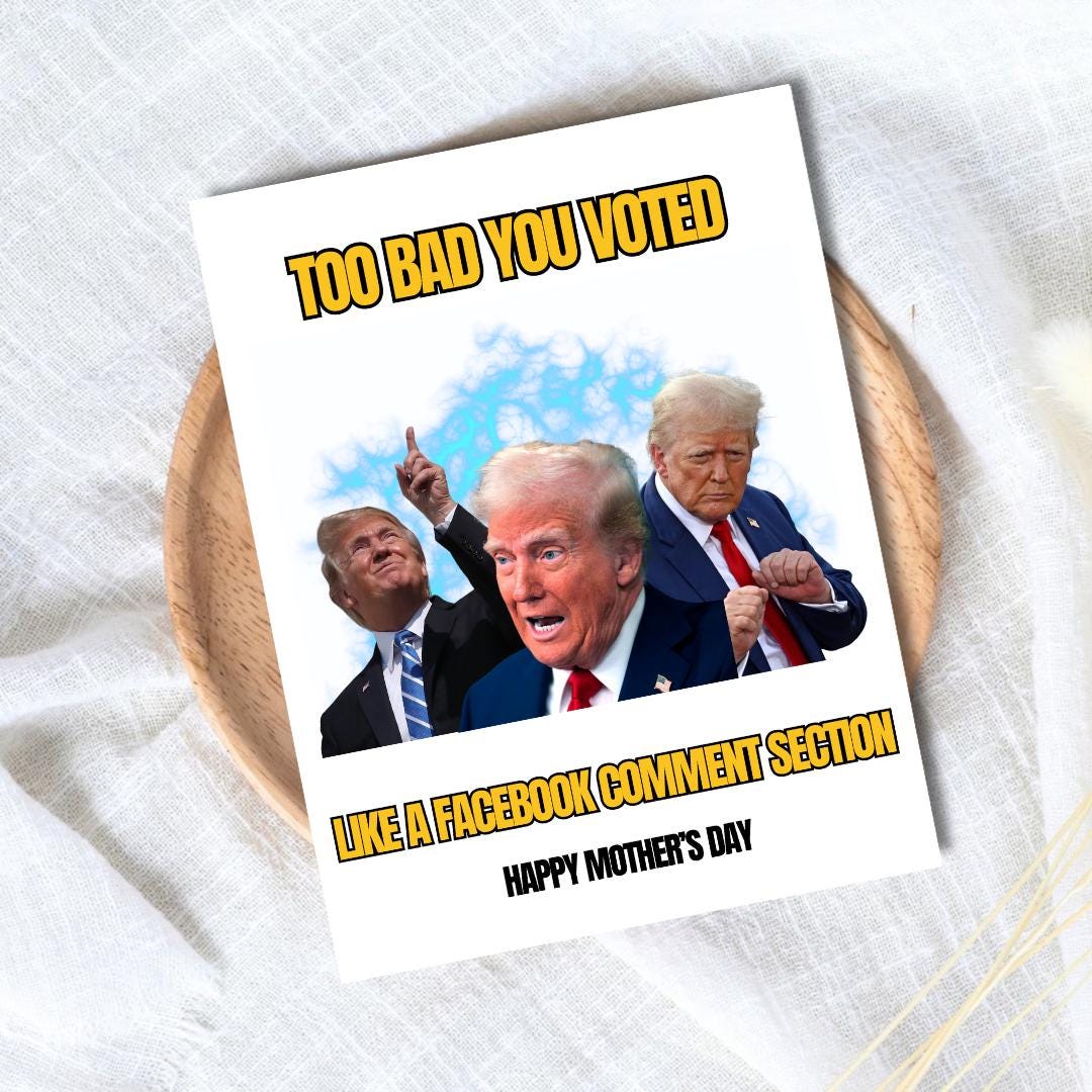Voted For Trump Mothers Day Card, new mother card Mothers Day, Mum Mothers Day Cards For Her, Rude Mothers Day Card