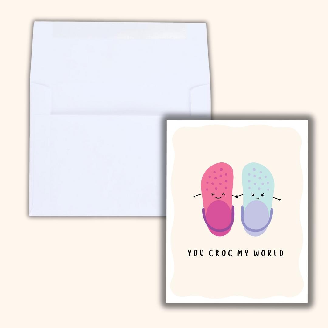 In Love Birthday Card | You Croc My World | Funny Birthday Card | Birthday Gift for Wife Husband | Valentines Card For Her Him