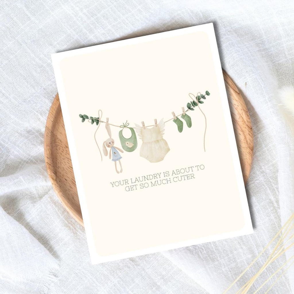 Your Laundry Is About To Get Cuter Baby Shower Card, A New Baby Card, Bestie Pregnant, Congratulations,  Daughter Niece Granddaughter Child