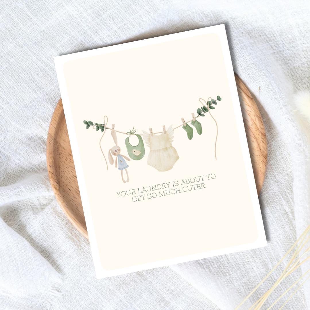 Your Laundry Is About To Get Cuter Baby Shower Card, A New Baby Card, Bestie Pregnant, Congratulations,  Daughter Niece Granddaughter Child