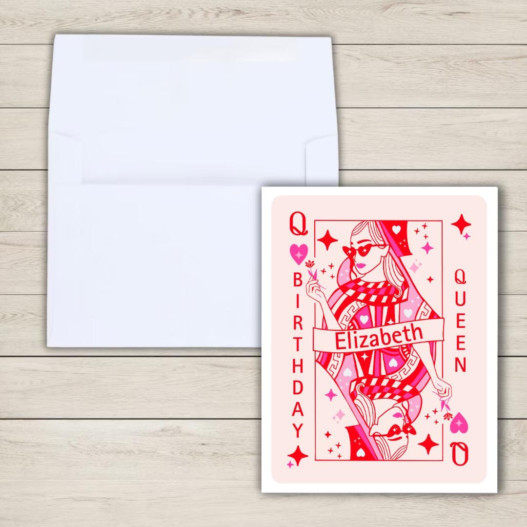 Personalised Birthday Queen Card, Happy Birthday Bestie, Bestie Card, Birthday Card For Best Friend, Friendship Card, friends birthday