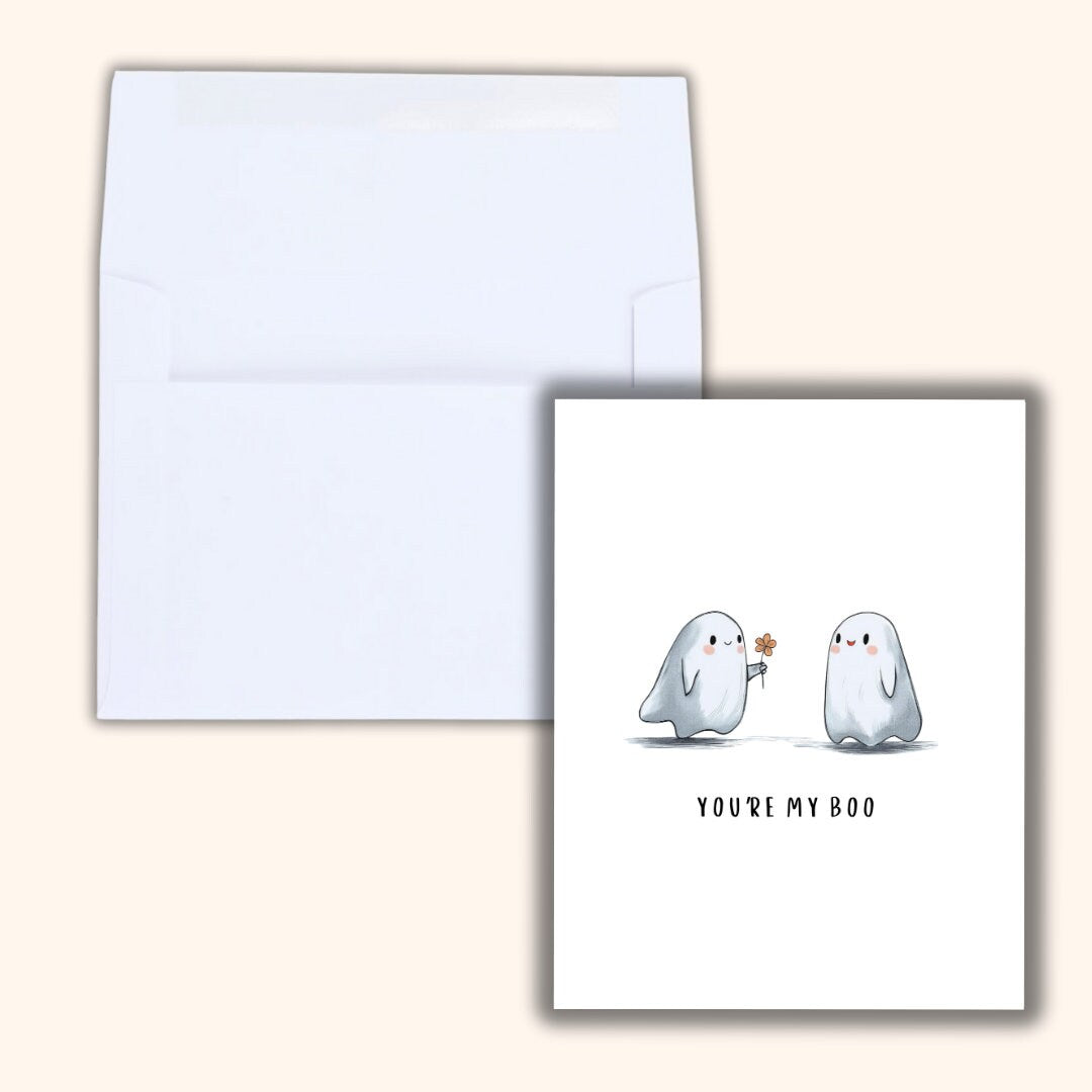 You're My Boo | Spooky Love Halloween Card Birthday Card For Husband Wife Boyfriend Girlfriend Couples Partner Funny Birthday Card