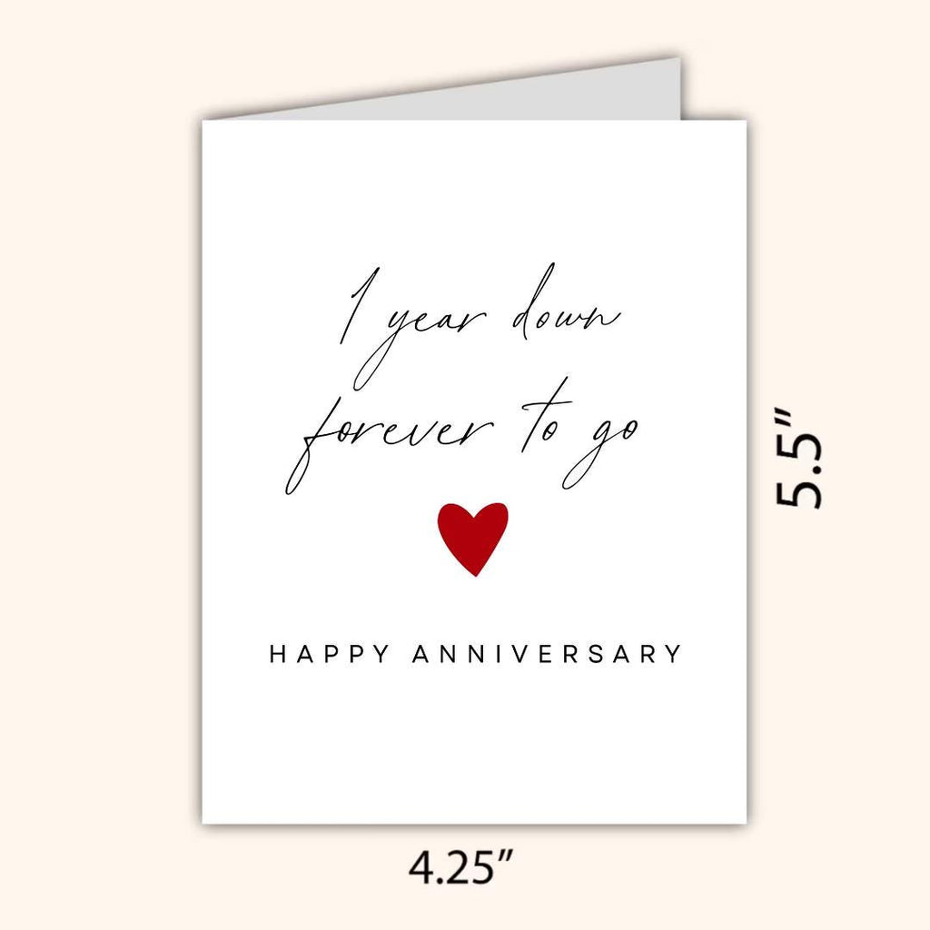 One Year Wedding Anniversary Card | 1 Year Anniversary Card | 1st Wedding Anniversary gift for Wife | one year anniversary card husband