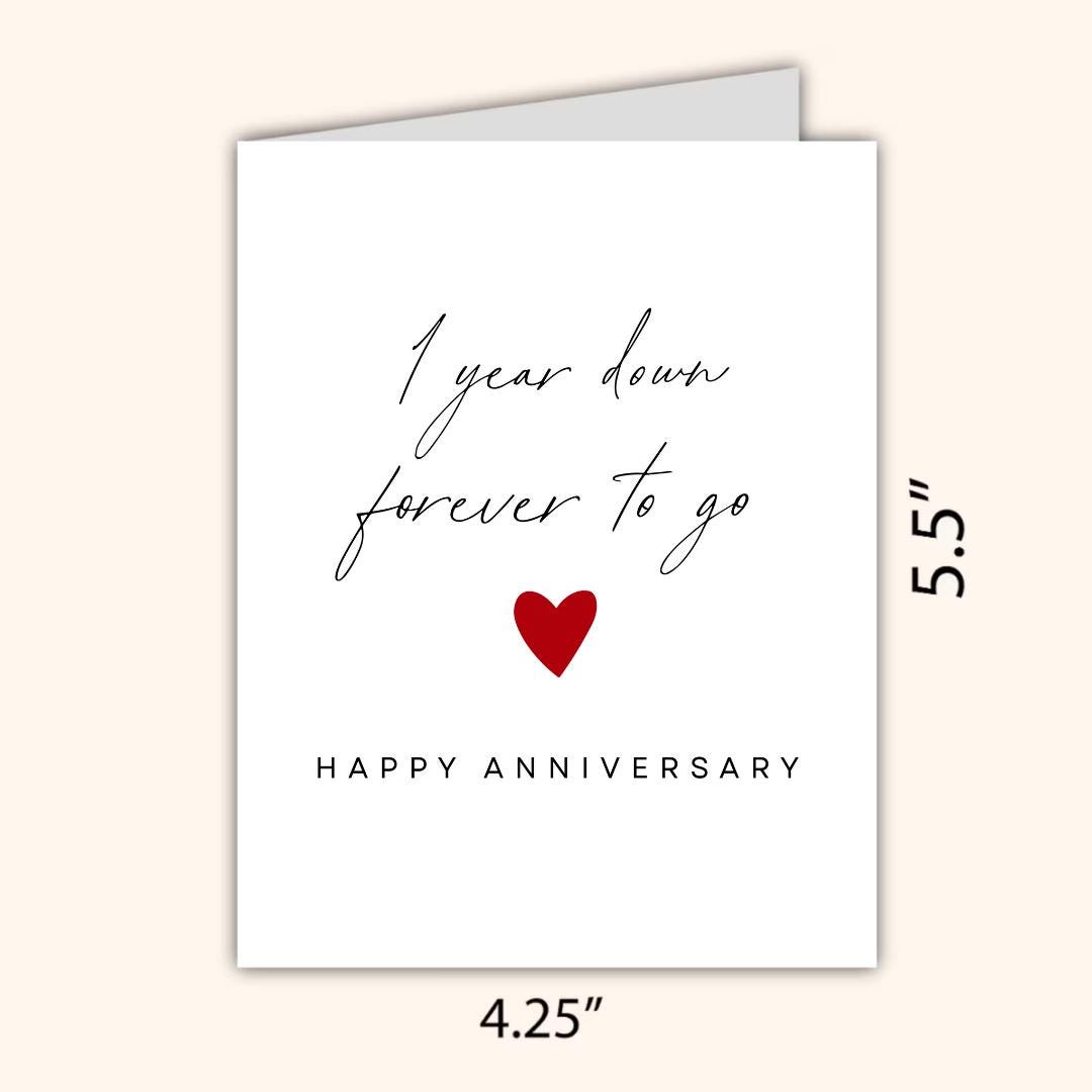 One Year Wedding Anniversary Card | 1 Year Anniversary Card | 1st Wedding Anniversary gift for Wife | one year anniversary card husband