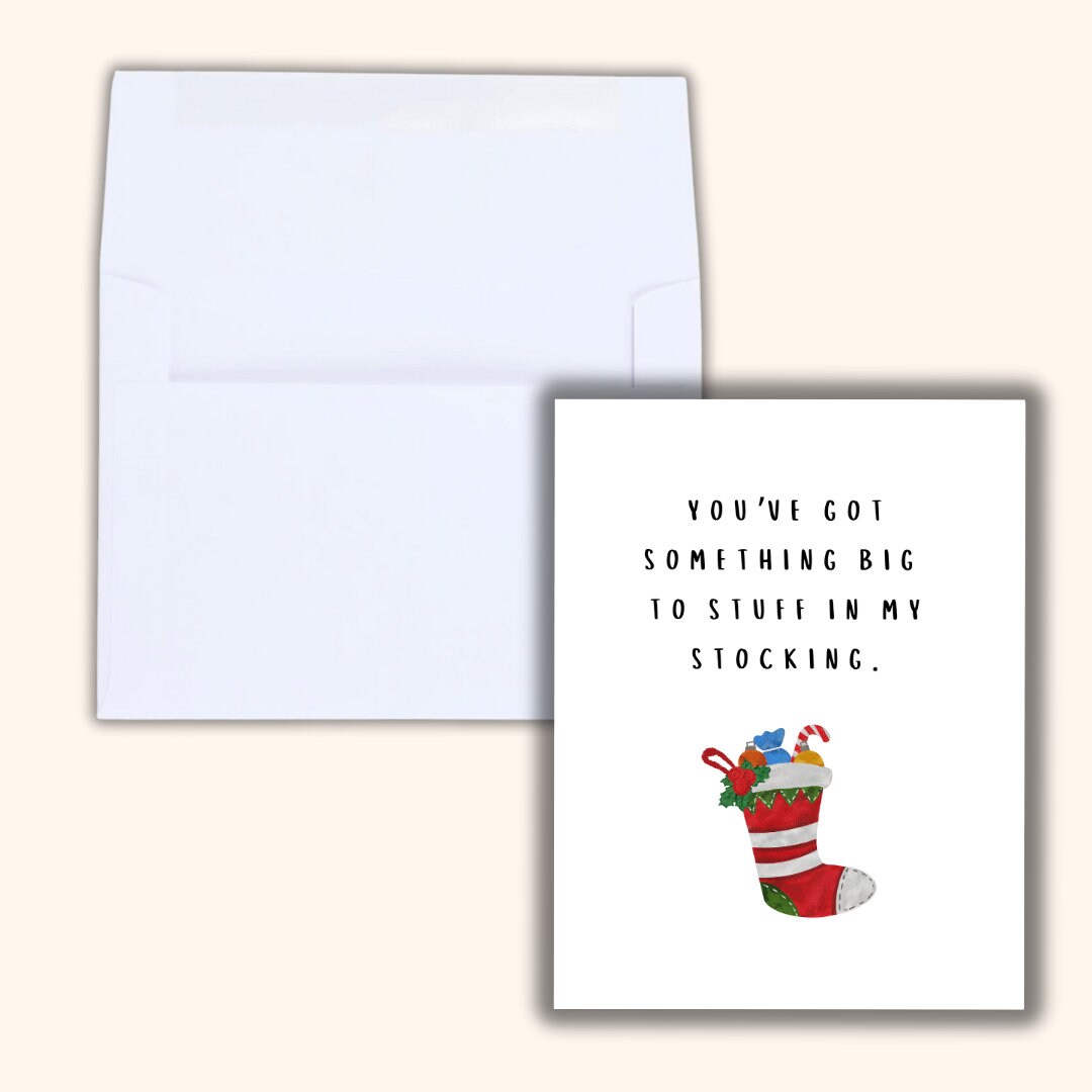 Stuff Me Funny Sexy Christmas Card, Boyfriend christmas card, Girlfriend, Christmas card for Wife, Husband, personalised Christmas Gift
