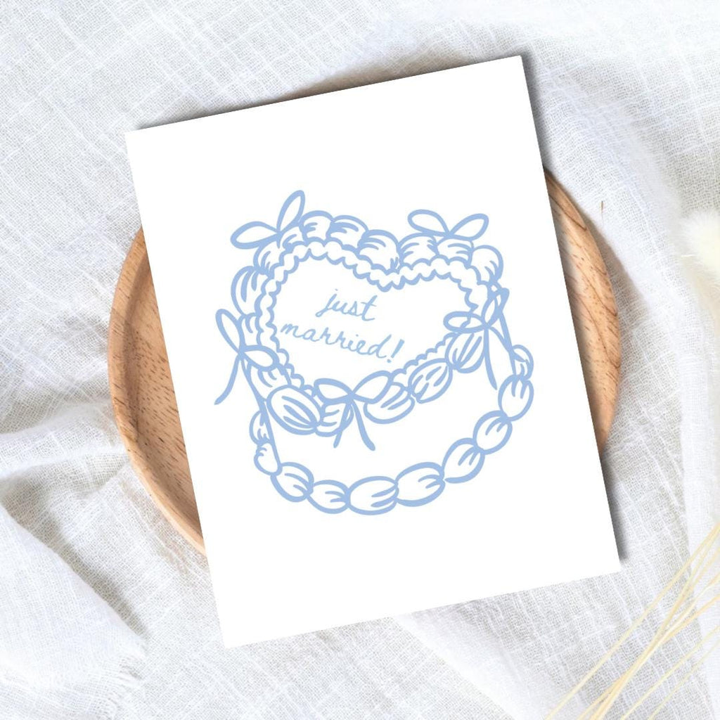 Just Married Cute Congrats Engagement Card For Newly Married or Engaged Couple, Wedding Card For Her, Engagement Card For Sister, Cousin