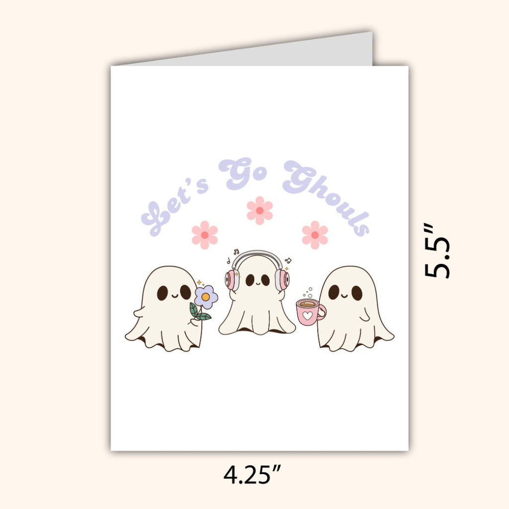 Let's Go Ghouls Spooky Love Halloween Card, Birthday Card For Best Friends Besties Funny Cheesy Halloween Greeting Card | Halloween Decor