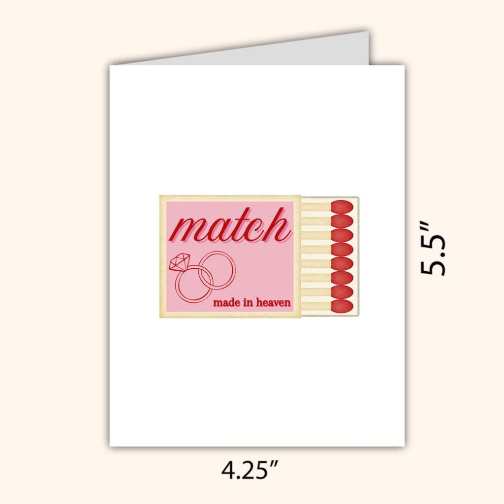 Match Made In Heaven Congrats Engagement Card For Newly Married or Engaged Couple, Wedding Card For Her, Engagement Card For Sister, Cousin