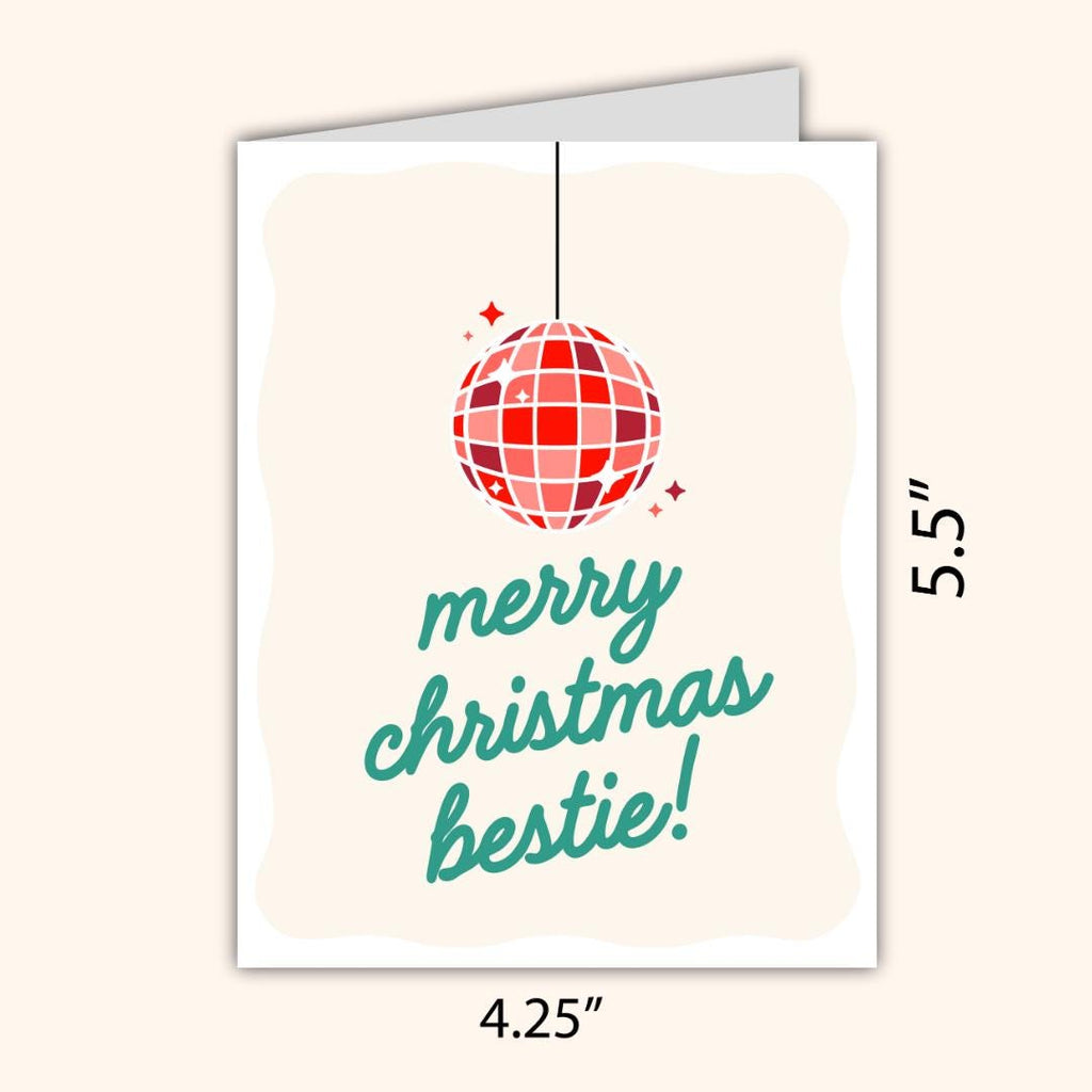 Merry Christmas Bestie, Bestie Christmas Card, Christmas Card For Best Friend, Friendship Card, Girl Bestie, gift box for friend Christmas