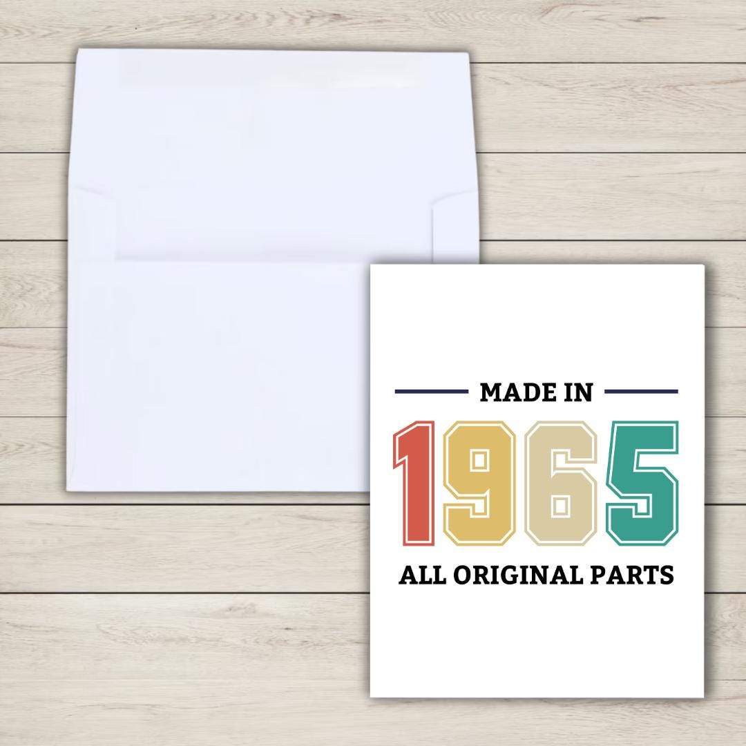 60th 1965 birthday card, Sixtieth birthday card, milestone birthday card, 60th birthday gift, gift for men, half a hundred, rude card