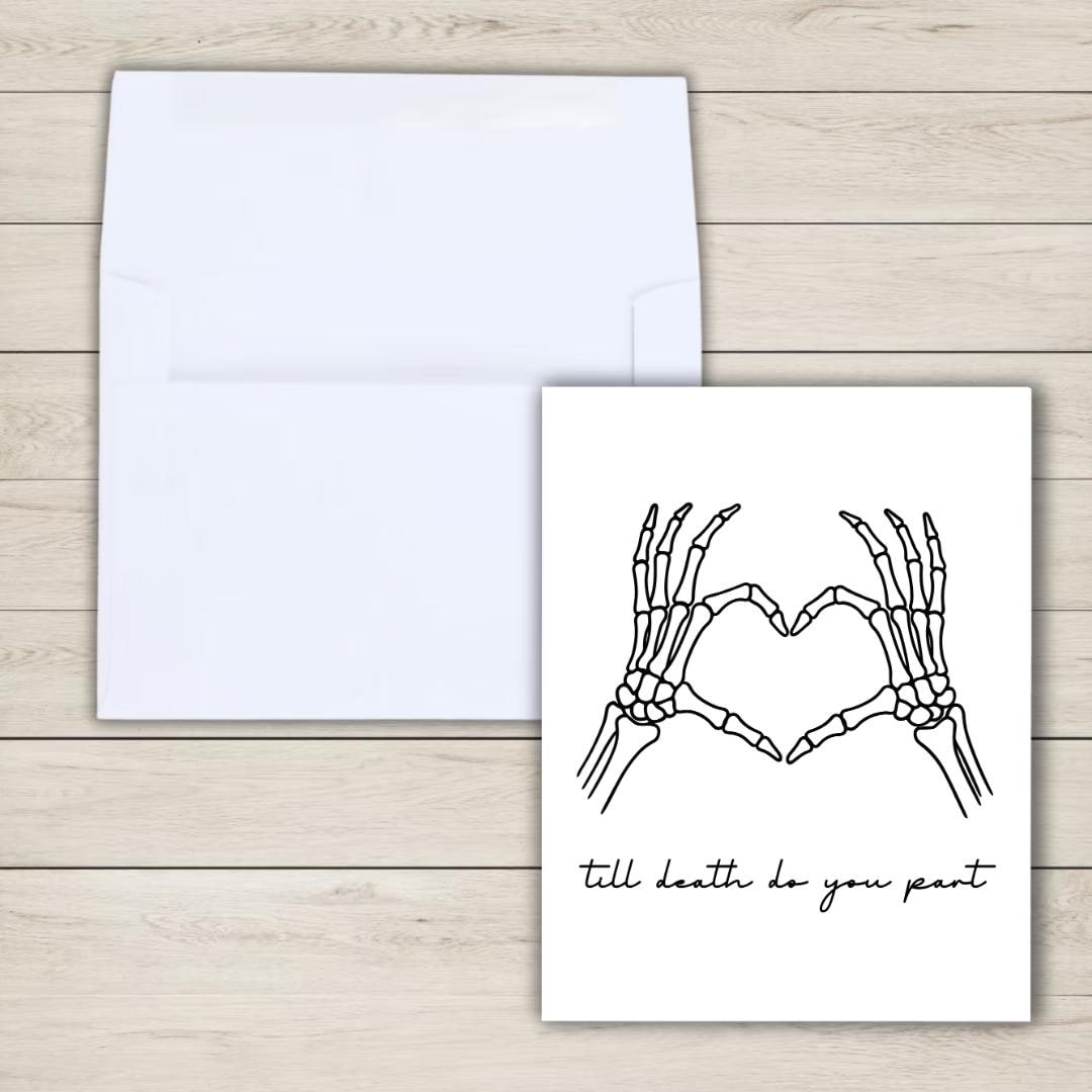 Till Death Do You Part Wedding Card Dark Humor For Newly Married or Engaged Couple, Wedding Card For Her, Engagement Card For Sister, Cousin