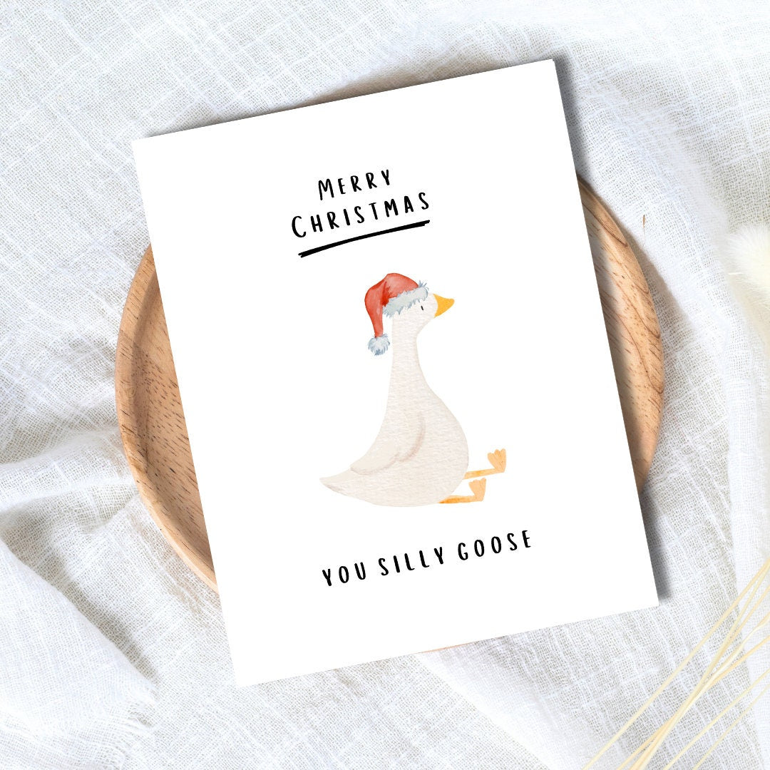 Merry Christmas Silly Goose Card - rude and funny Christmas card by Northern Wind Creative